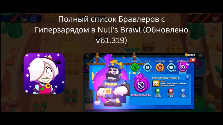Полный список Бравлеров с Гиперзарядом в Null’s Brawl (Обновлено v61.319)
